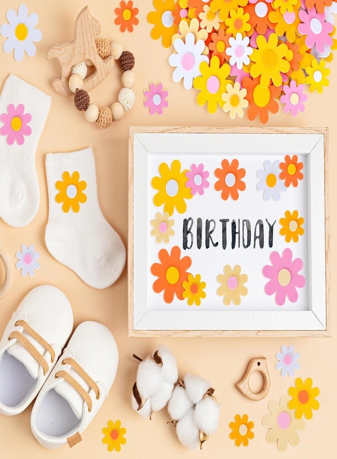 Whaline Boho Daisy Foam Stickers 10 Designs Groovy Hippie Flower Decals Boho Floral Adhesive Classroom Reward Sticker Decor for School Craft Baby Shower Party Favor Supplies, 210Pcs - Image 3